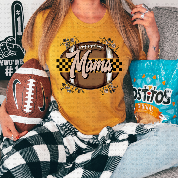 Mama Football (floral, checkered) 3248 DTF TRANSFER