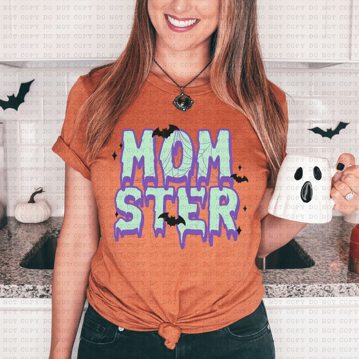Momster (drippy font, green and purple) 3250 DTF TRANSFER