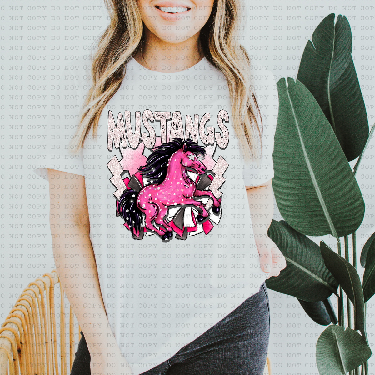 Mustangs (Retro, Pink) 3253 DTF Transfers
