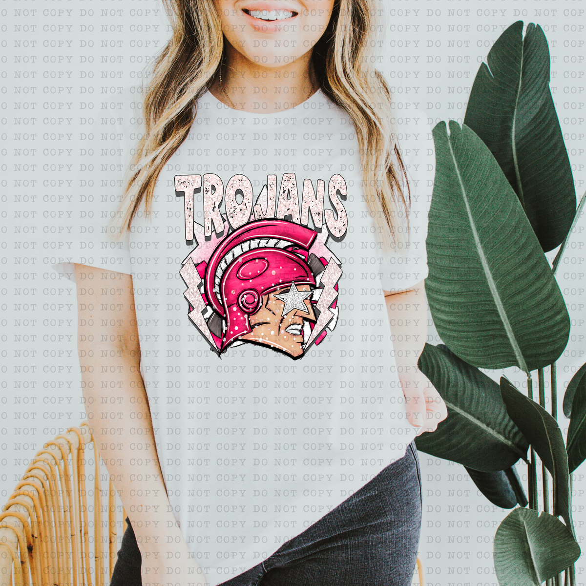 Trojans (Retro, Pink) 3258 DTF Transfers