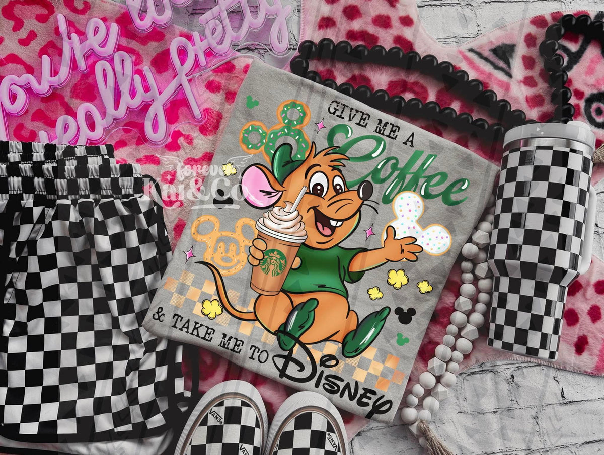Give me a coffee green mouse Tuesday Deal DTF