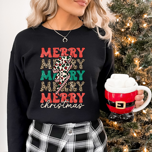 Merry Repeating (leopard, glitter, distressed, retro) 3271 DTF Transfers