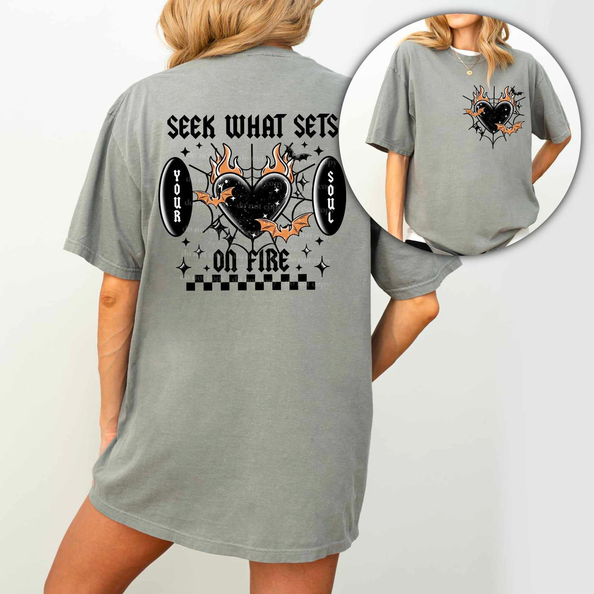 Seek what sets your soul on fire black BLACK (CSC) 53552 DTF transfer