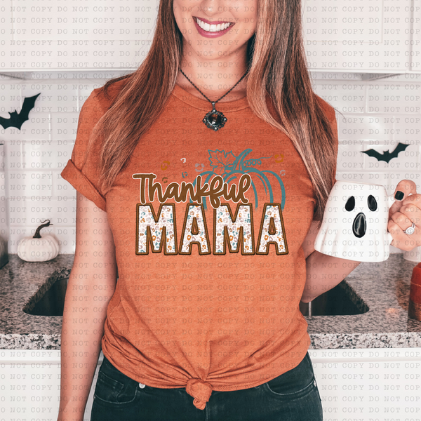 Thankful Mama (faux embroidery, pumpkin) 3283 DTF TRANSFER