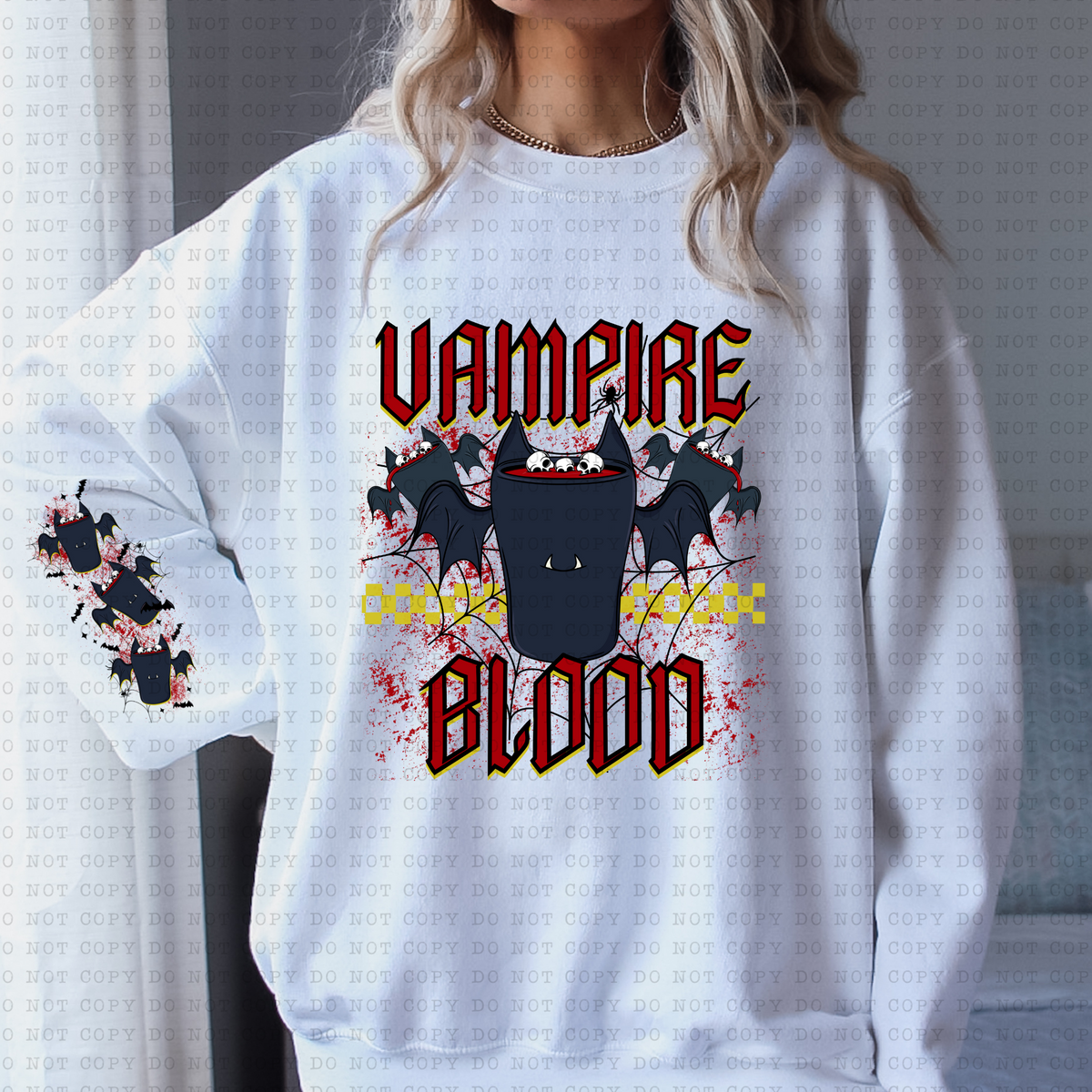 Vampire Blood FRONT ONLY (bats) 3298 DTF TRANSFER