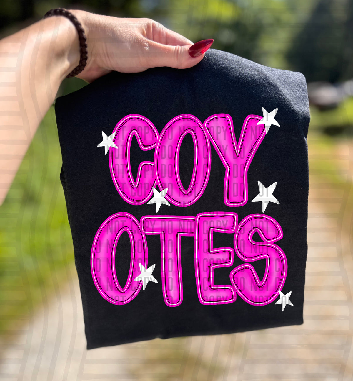 Coyotes Pink And Preppy Split 112879 DTF transfer