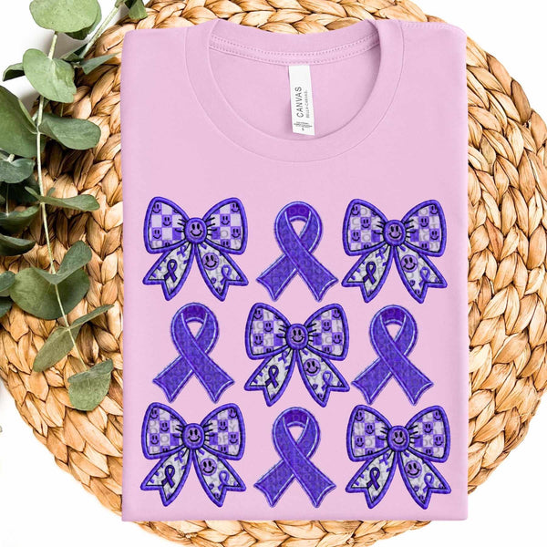 Purple ribbon collage (HW) 58366 DTF transfer