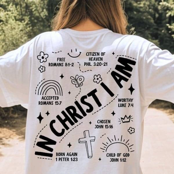 In Christ I am quotes black font (KARTA) 62952 DTF transfer