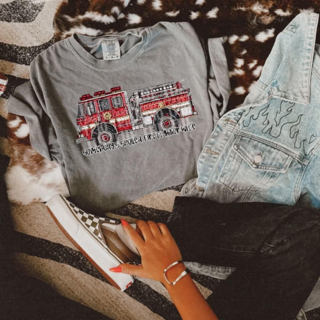 Somebody’s spoiled firefighter wife (Classy) 95313 DTF transfer