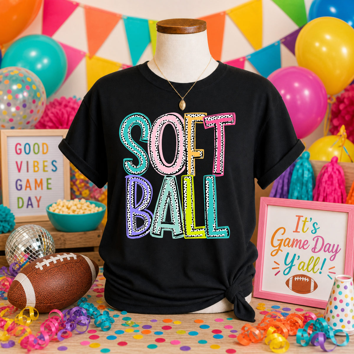 Softball Dixie Dot (S&G) DTF transfer