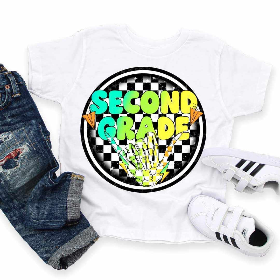 Second grade skellie hand circle BOY (VIRGO) 50177 DTF transfer