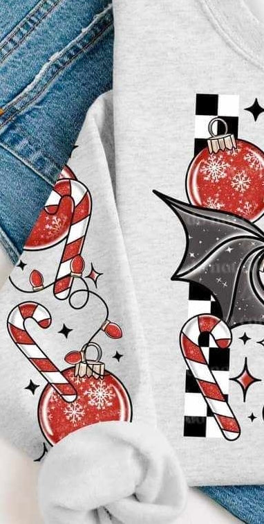 Candy cane and ornament sleeve (CSC) 64383 DTF transfer