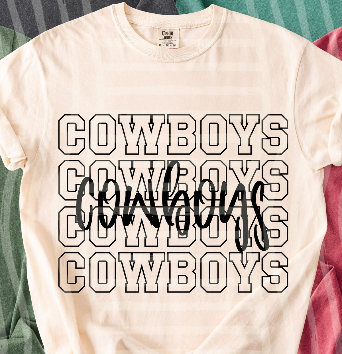 cowboys simple stacked outlines (Caplinger) DTF Transfer