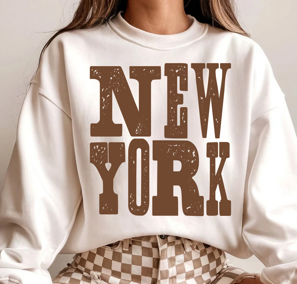 New York Brown Grunge (S&G) DTF Transfer