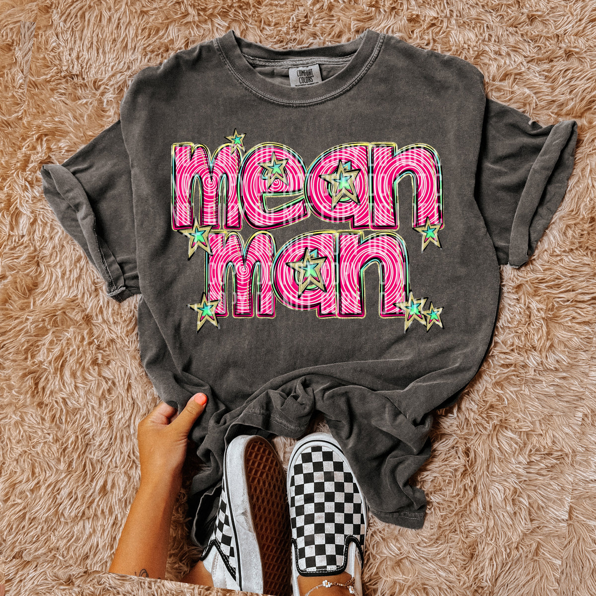 MEAN MAN pink swirl (Caplinger) DTF transfer