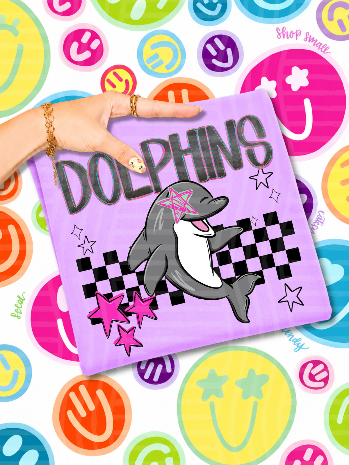 dolphins-2 starry eyed checks (CAPLINGER) DTF Transfer