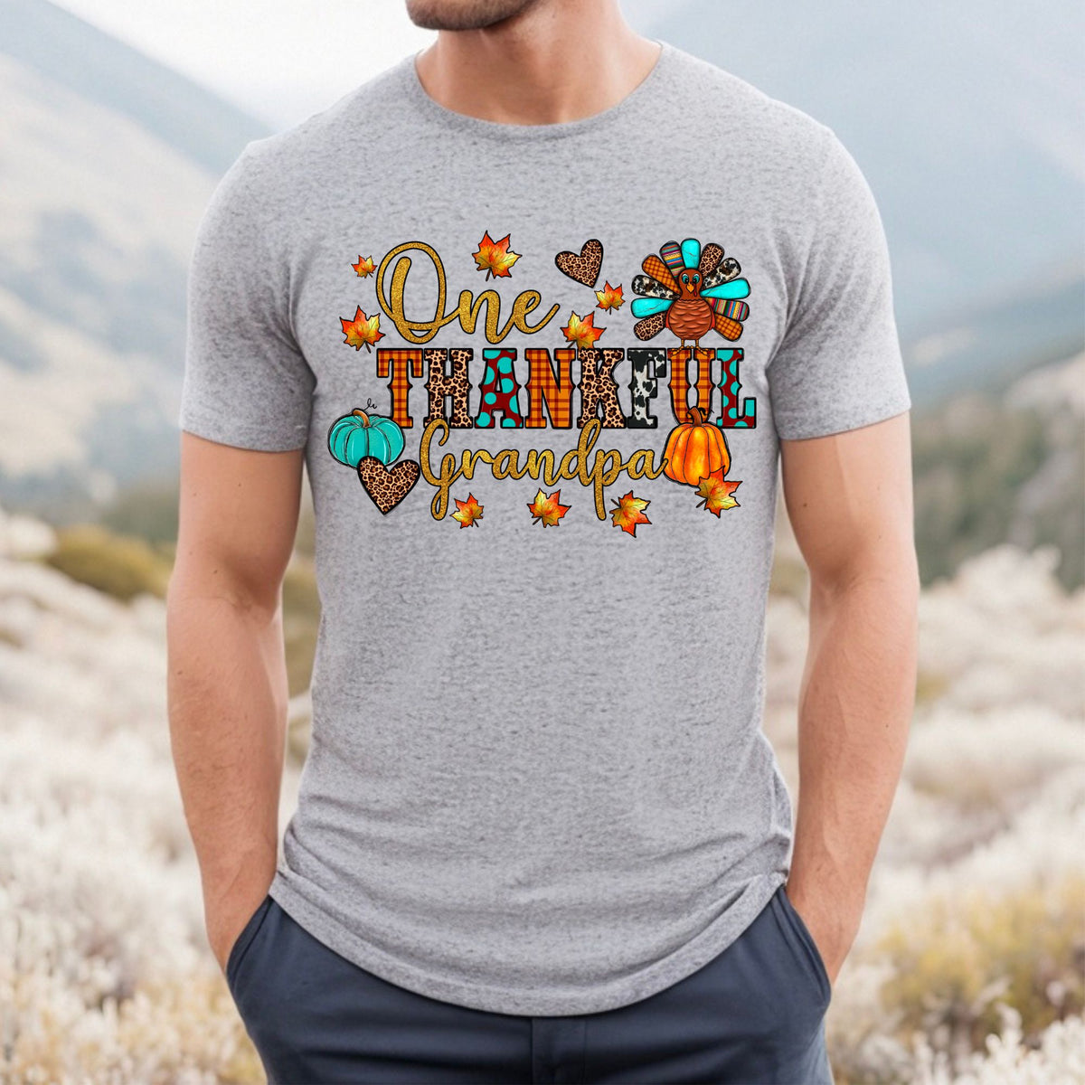 One Thankful Grandpa-38818-DTF transfer