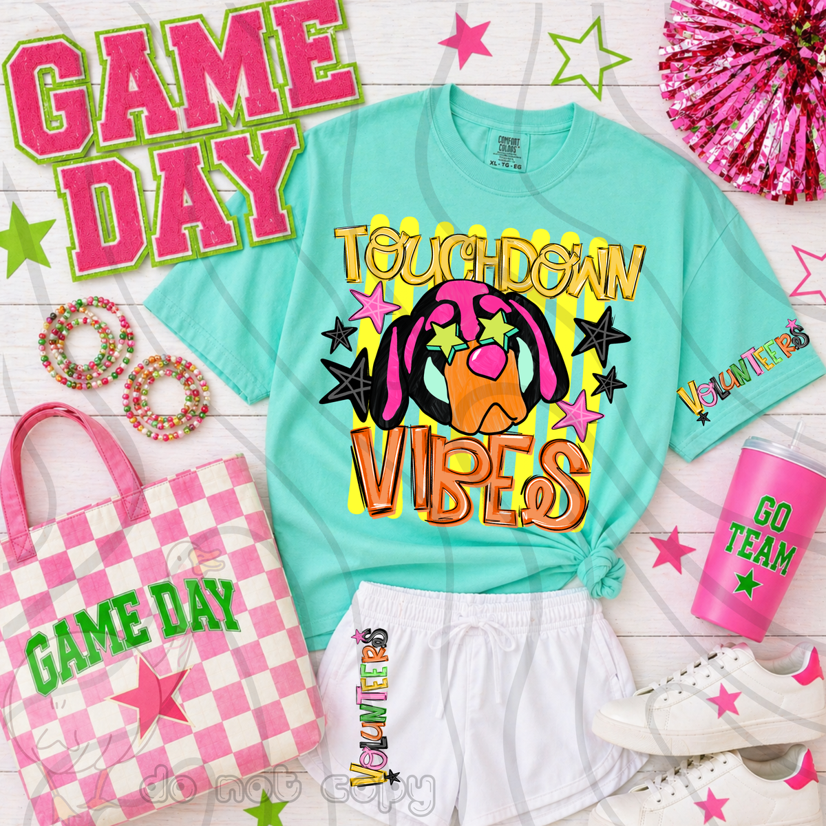 Volunteers touchdown vibes NEON (SLEEVE ONLY) (DKD) DTF Transfer