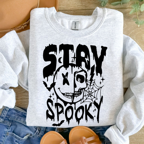 Stay Spooky Skull Black-38304-DTF transfer