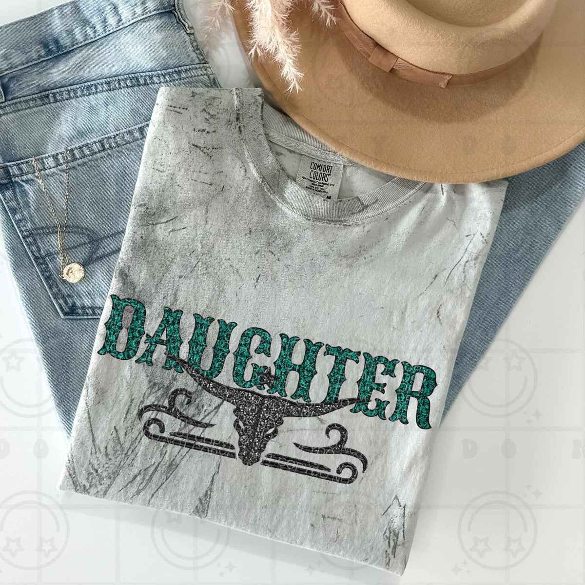 Daughter bull skull (HW) 84511 DTF transfer