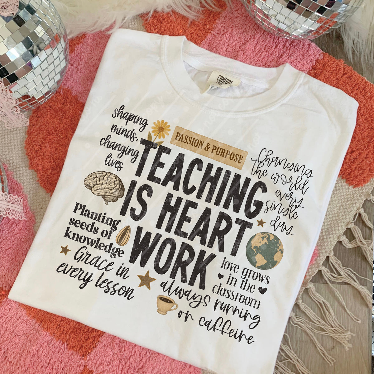 Teaching is heart work black (scarlow) DTF transfer