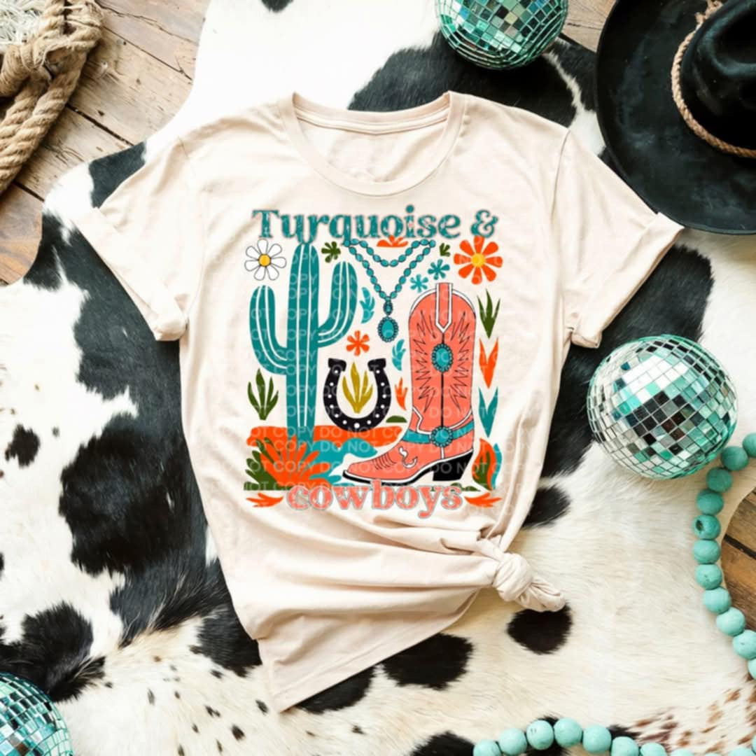Turquoise & cowboys (SCG) 92456 DTF transfer