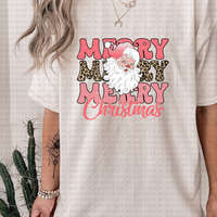 Merry Merry Merry Christmas (leopard, santa, retro) 3310 DTF TRANSFER