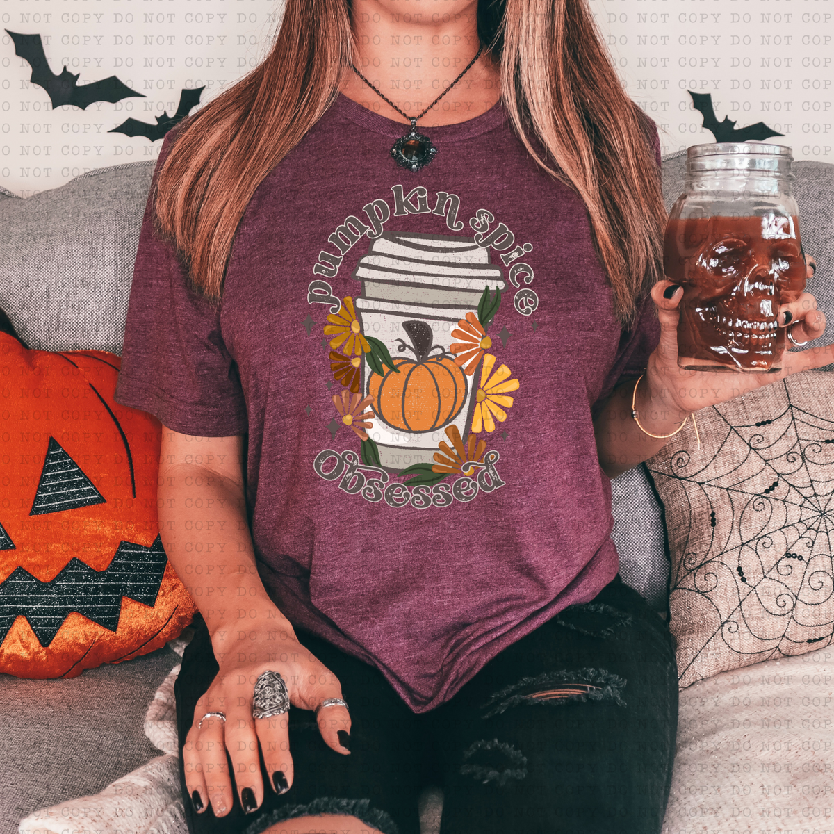 Pumpkin Spice Obsessed (retro, coffee) 3325 DTF TRANSFER