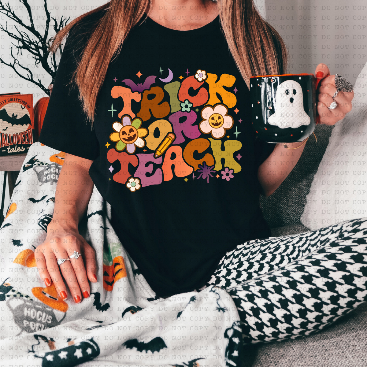 Trick Or Teach (pumpkin, distressed, retro) 3329 DTF TRANSFER