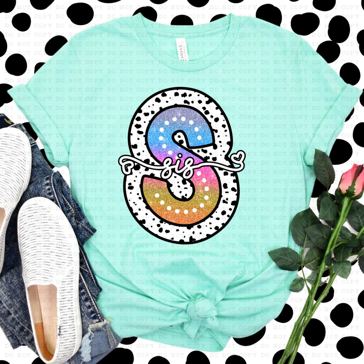 S sis tie dye dottie (ECHT) 94311 DTF transfer