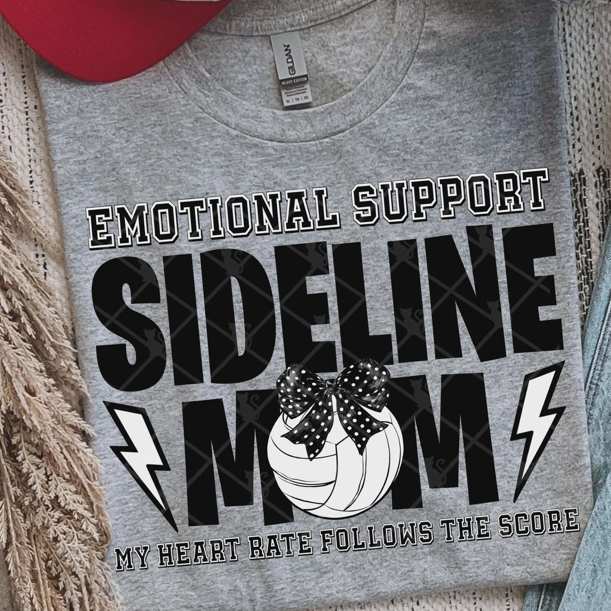 Sideline Mom Volleyball with bow (Ttd) DTF Transfer