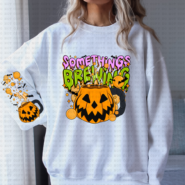 Somethings Brewing (pumpkin) SLEEVE ONLY 3338 DTF TRANSFER