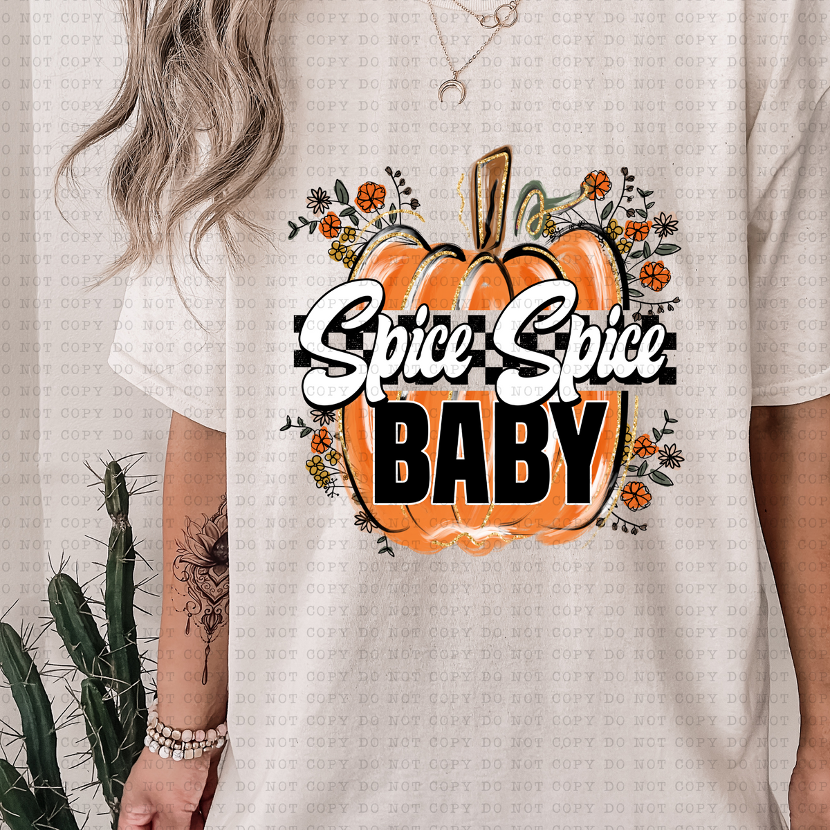 Spice Spice Baby (floral, checkered, pumpkin) 3347 DTF TRANSFER