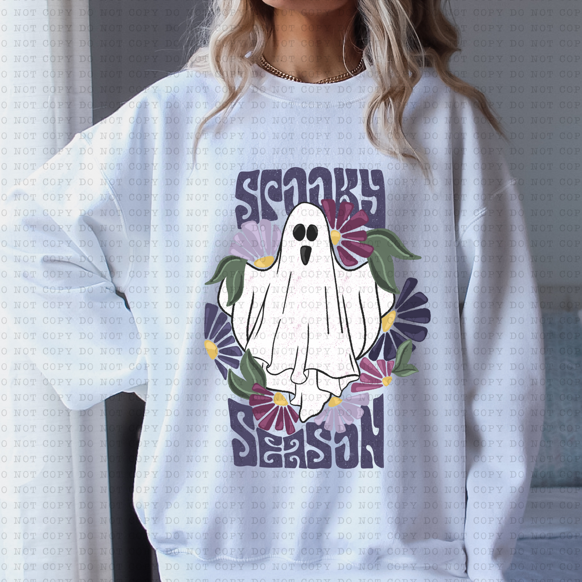 Spooky Season (purple, ghost, floral) 3354 DTF TRANSFER