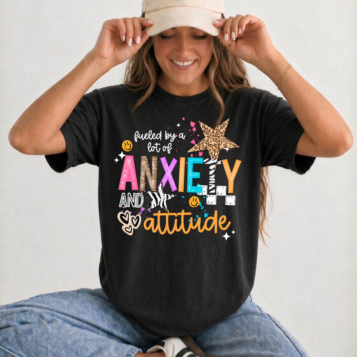 Anxiety and attitude (white) (CSC) DTF Transfer