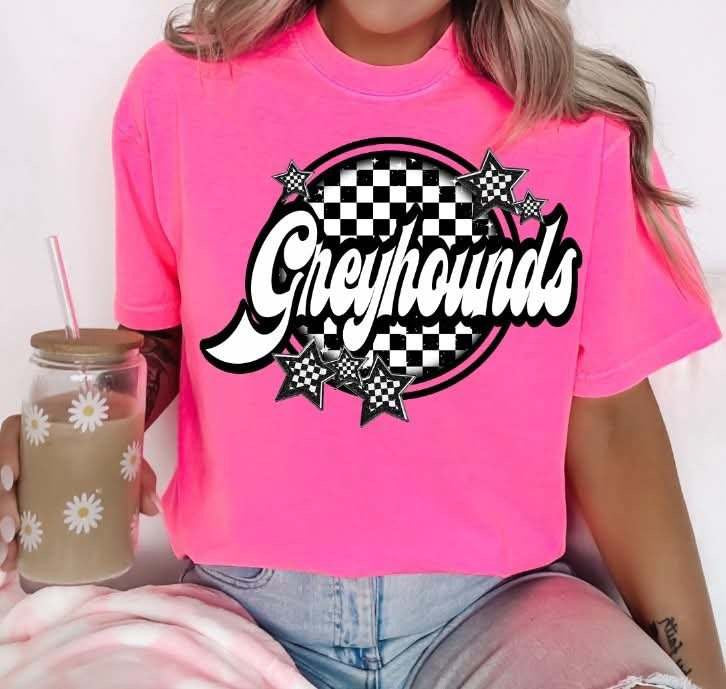 Greyhounds checkered circle (S&G) 82352 DTF transfer