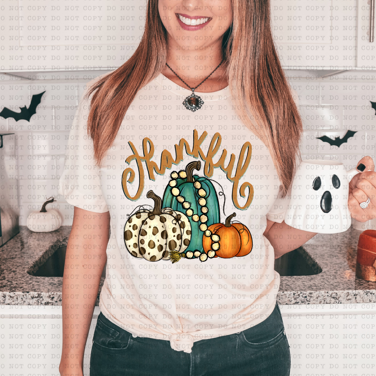 Thankful Leopard Pumpkin (retro, vintage, western) 3360 DTF TRANSFER