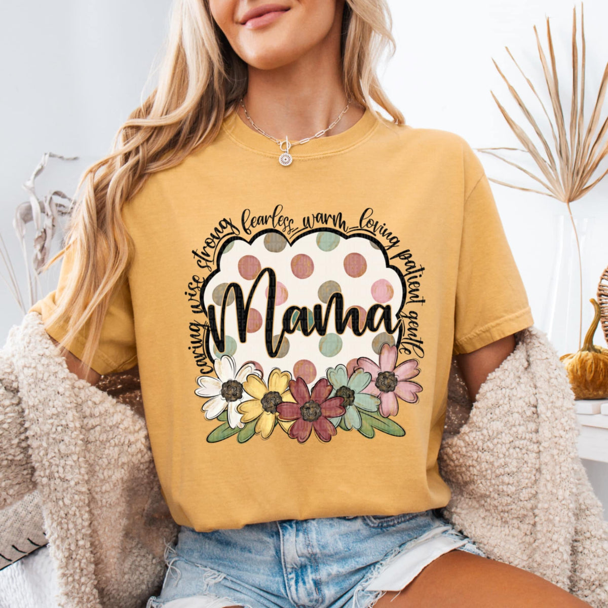 Mama polka dot background (SDD) 91138 DTF transfer