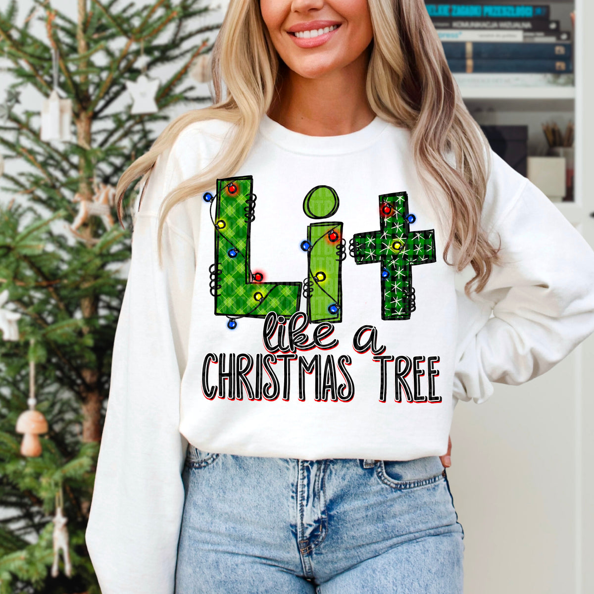 Lit like a Christmas tree 103578 DTF transfer