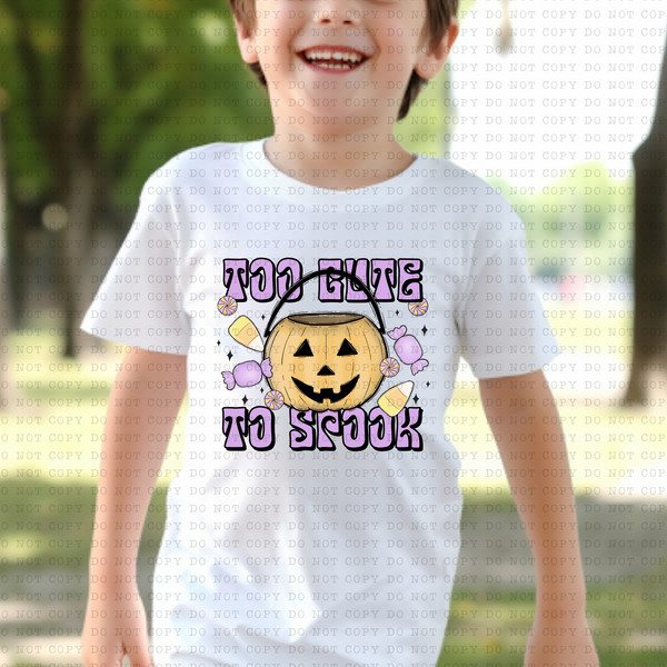 Too Cute To Spook (retro, pumpkin, candy) 3368 DTF TRANSFER