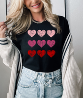 Distressed pretty Hearts 56371 DTF transfers