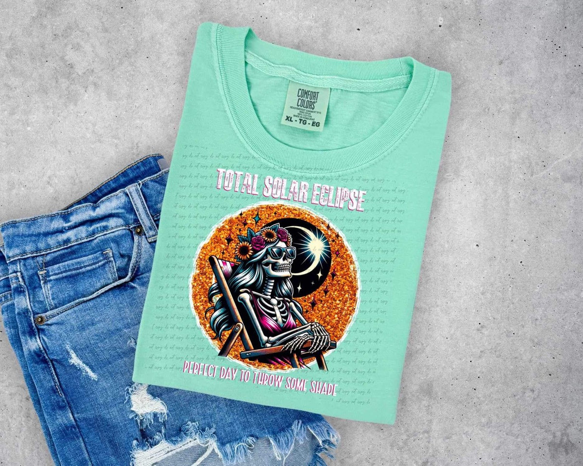 Total solar eclipse perfect day to throw some shade DTF transfer 13936