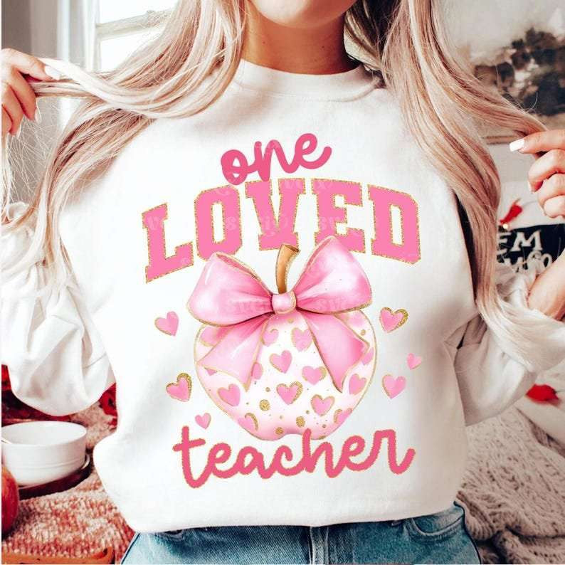 One loved teacher apple 80239 DTF transfer