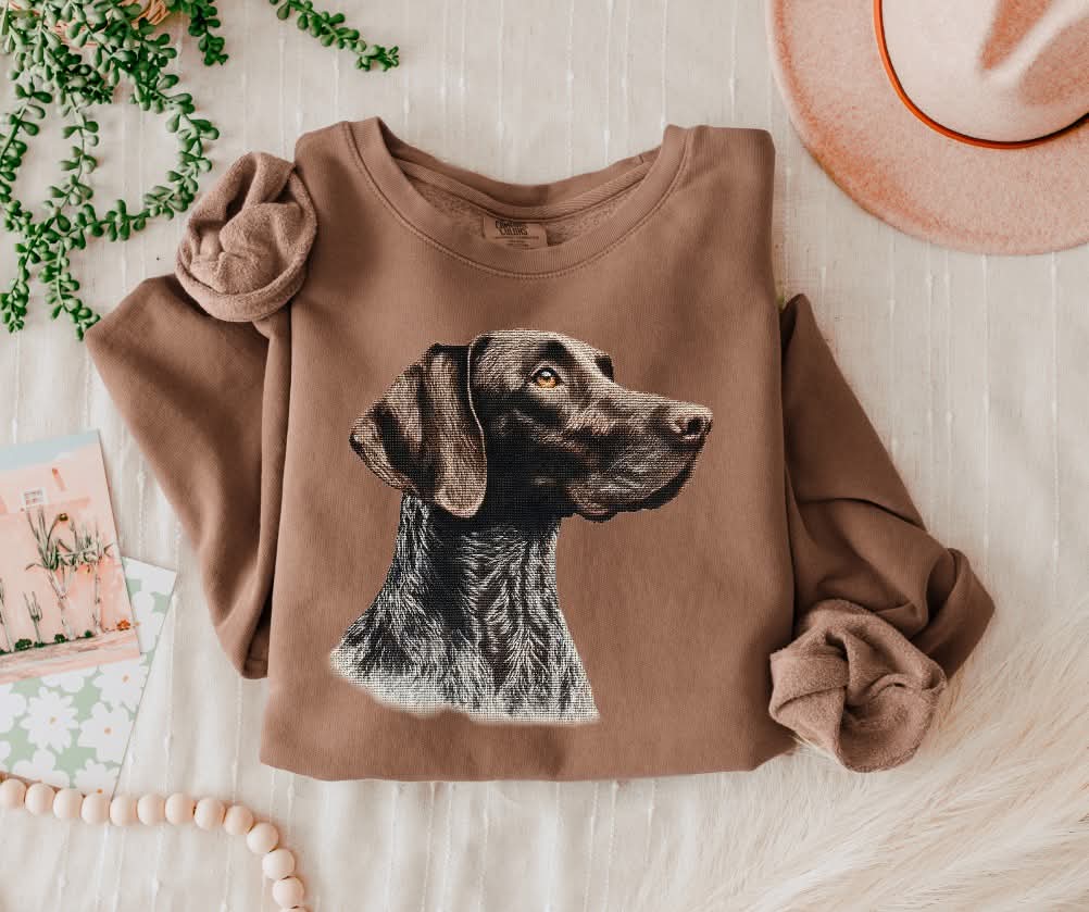 Needlepoint German Shorthair Pointer (s&g) DTF Transfer