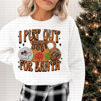 I Put Out For Santa (mug, snowman, glitter) 3391 DTF TRANSFER