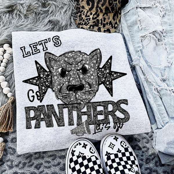Let’s go panthers silver (VIRGO) 92518 DTF transfer
