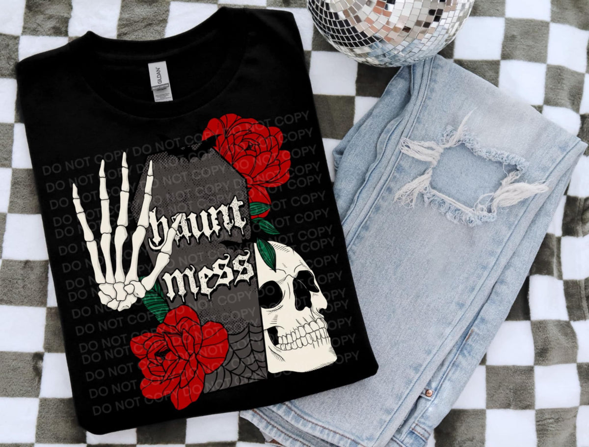 Haunt mess grave stone 93423 DTF transfer