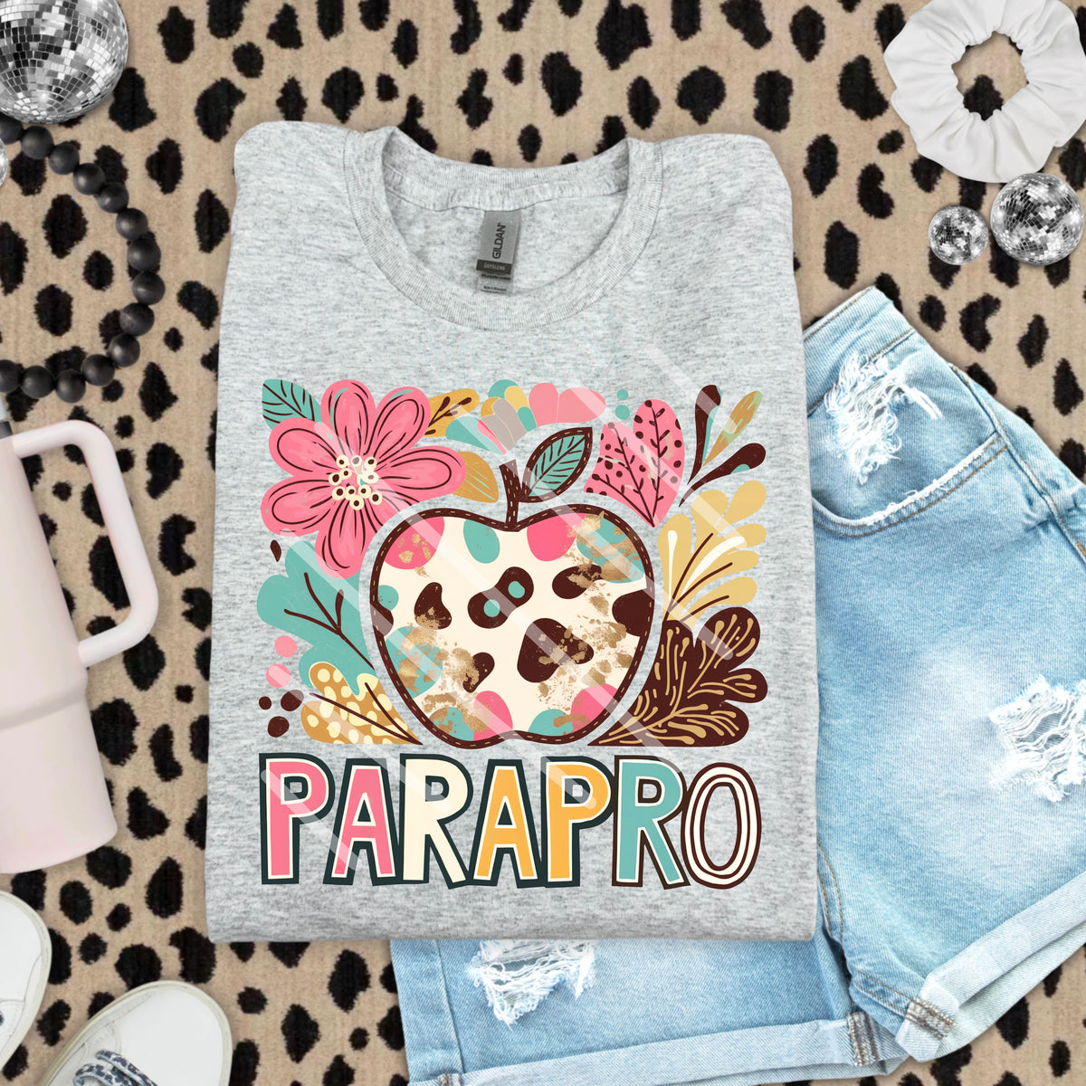 Parapro Abstract Florals with Apple 110890 DTF Transfer