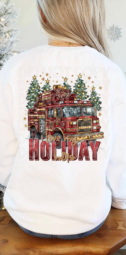 I love my holiday hero fire truck (SSD) 70639 DTF transfer