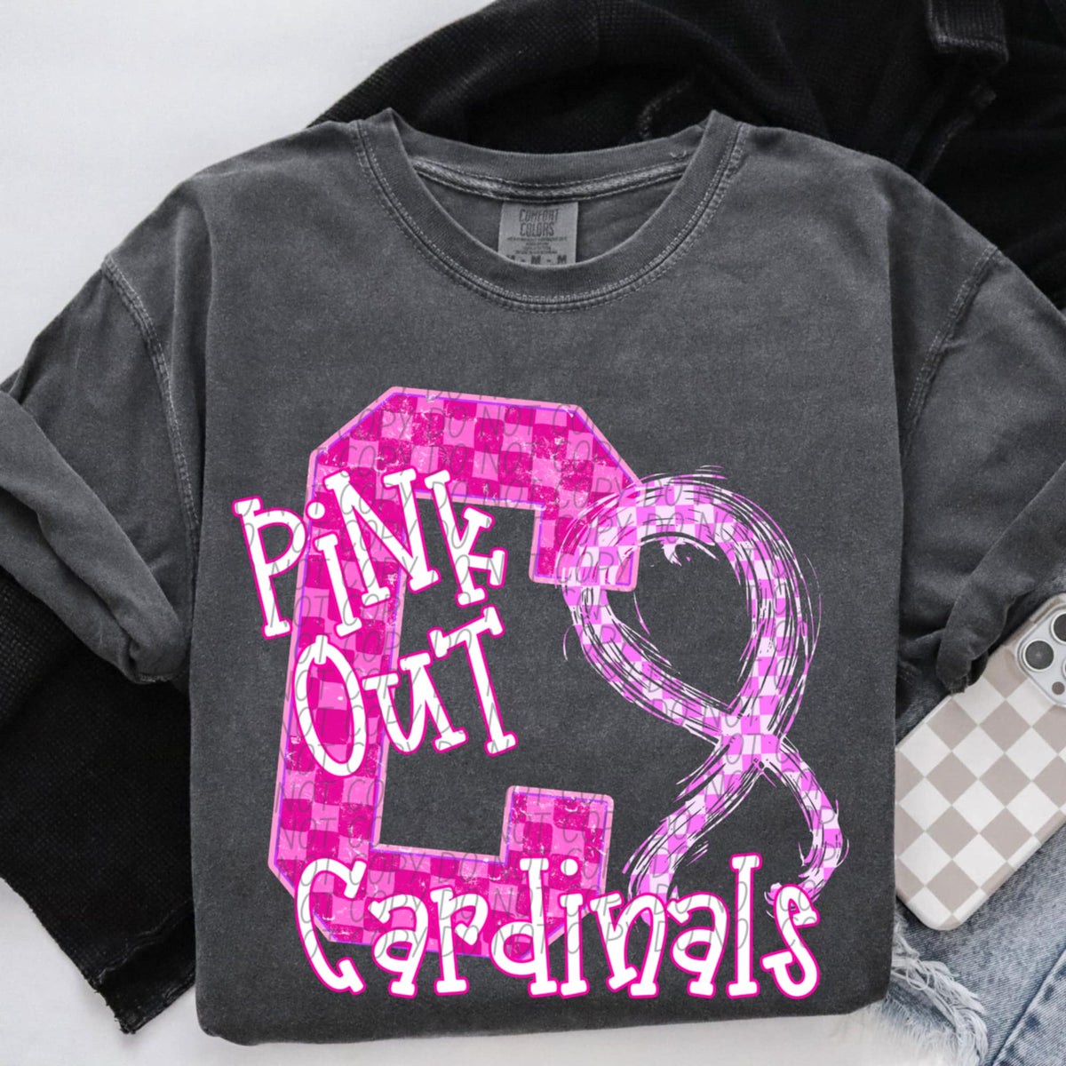 Cardinals Pink Out Varsity (city) DTF Transfer